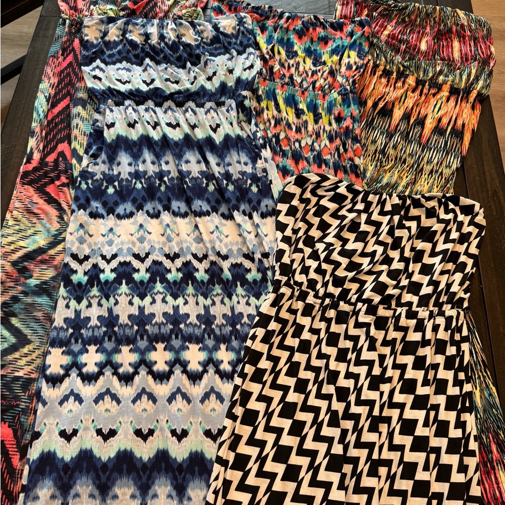 Trixxi Strapless Maxi Sundresses, lot of 5, Medium, PO